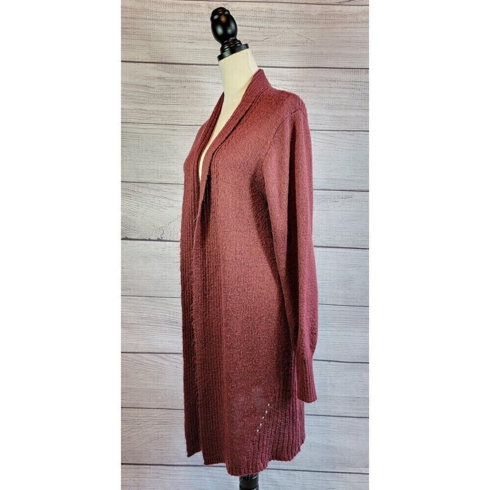 Charlotte Russe Knit LS Cardigan Sweater Burgundy Lg - Picture 5 of 8